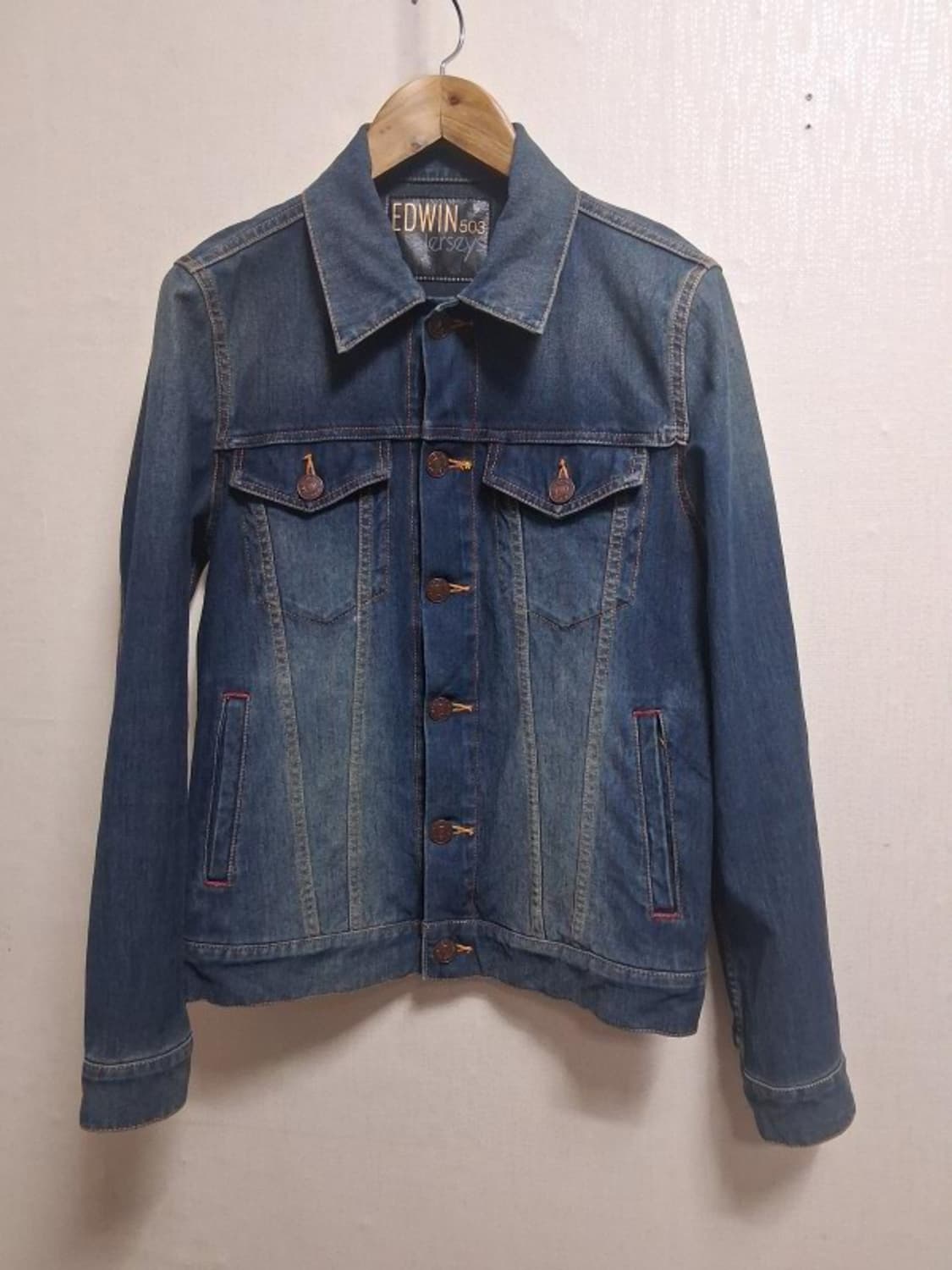 일본판 에드윈 데님청쟈켓 다크블루워싱 져지데님 90 95  상품이미지1