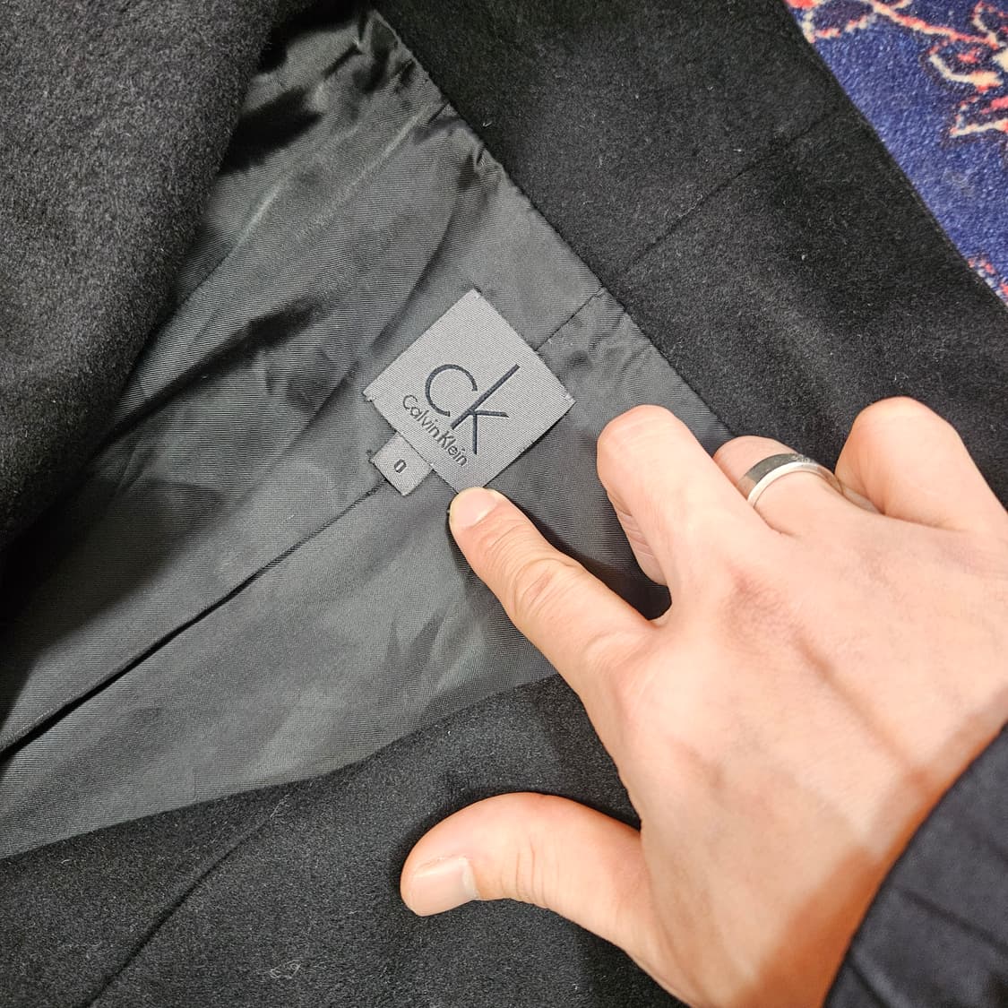 켈빈클라인 캐시미어 100% 시크블랙 코트  상품이미지6
