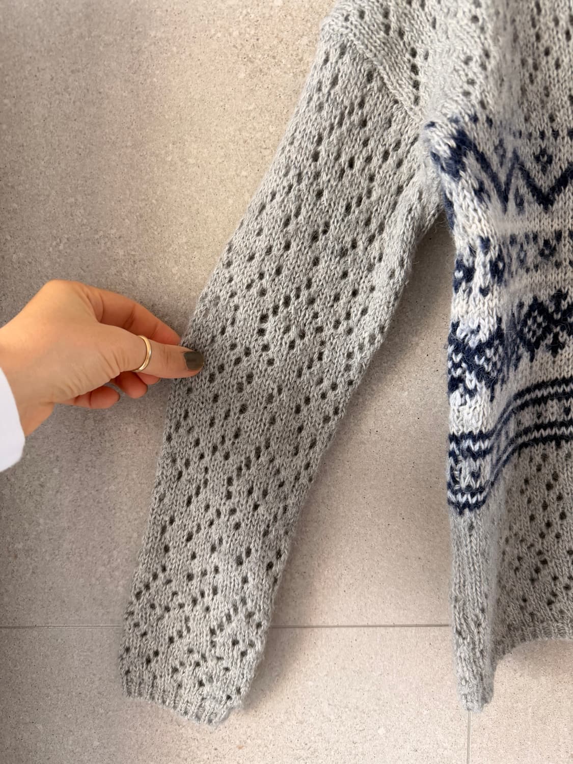 로리팜 울 혼방 패턴 여성 니트 스웨터 상품이미지2