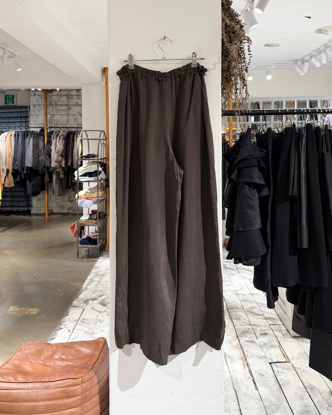 구찌 브라운 실크 와이드 팬츠 상품이미지6