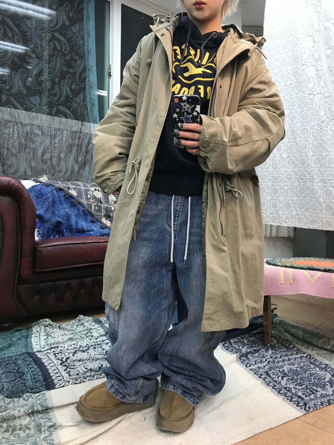 프리즘웍스 누빔 패디드 피쉬테일 야상 점퍼  상품이미지1