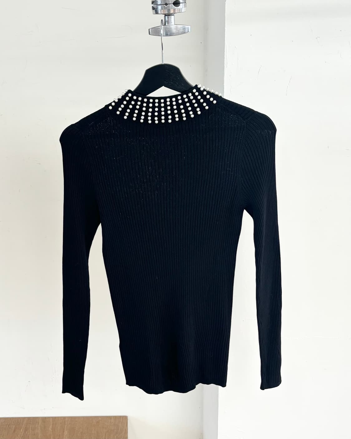 산드로 수제트 진주 칼라 골지 니트 상품이미지6