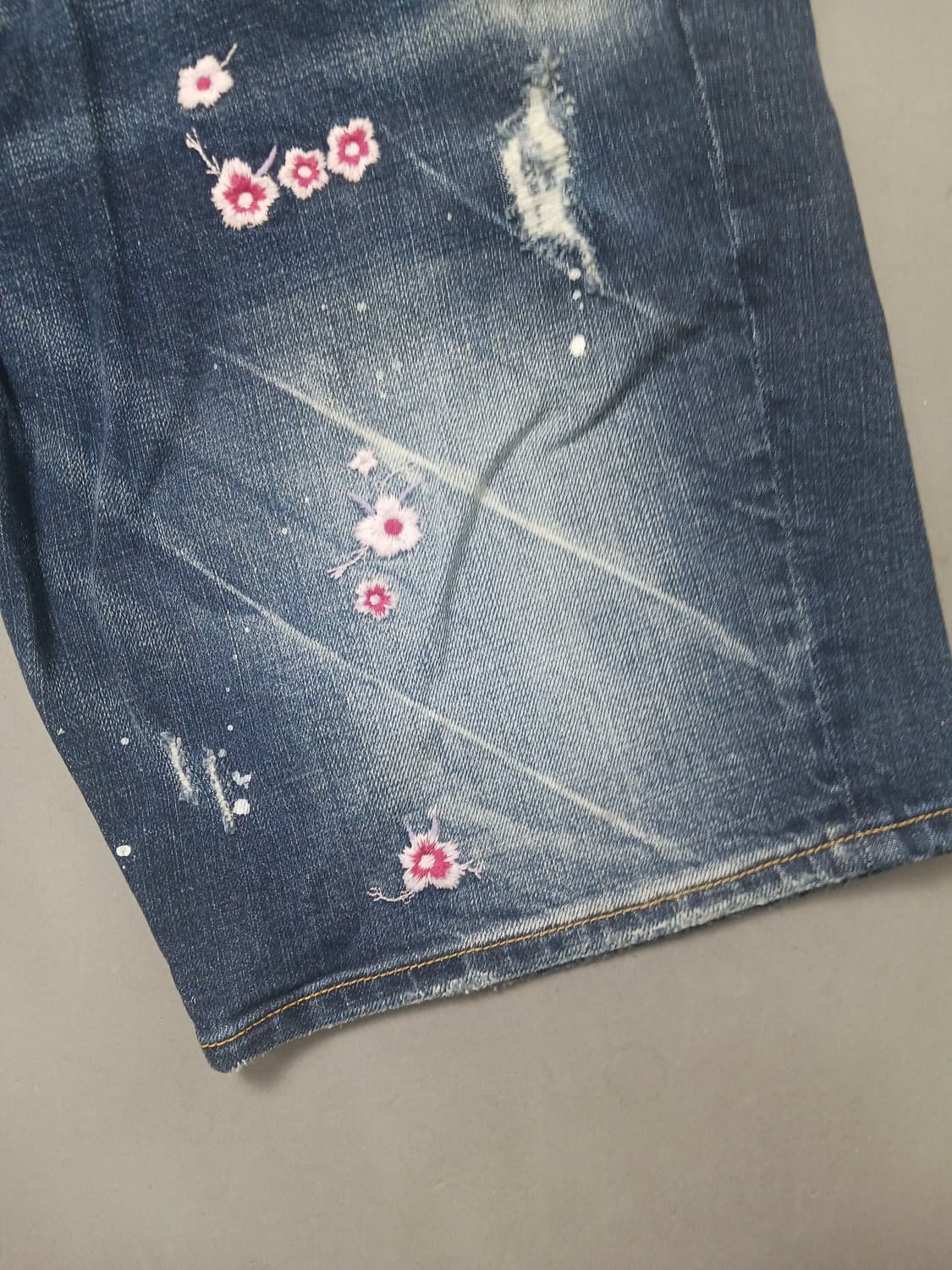 [34] 디스퀘어드2 플라워자수 데님 쇼츠 청반바지 상품이미지5