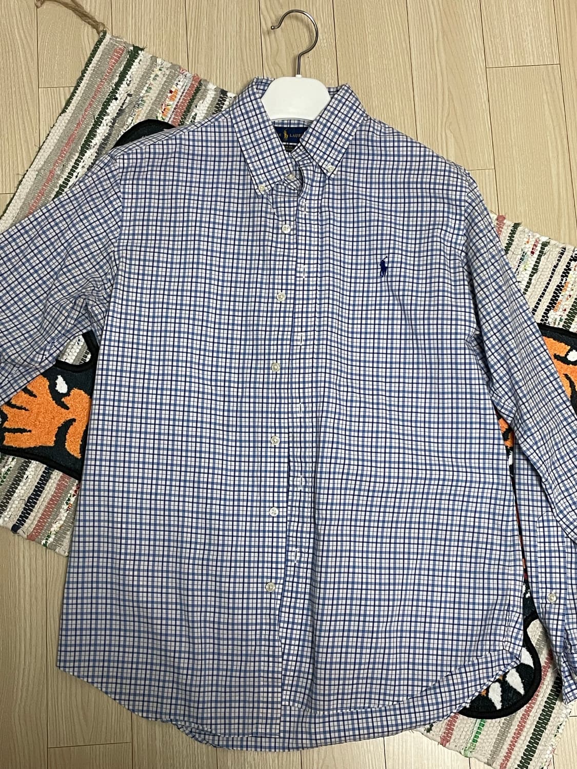 폴로 랄프로렌 체크 긴팔 셔츠 블루 m 상품이미지1