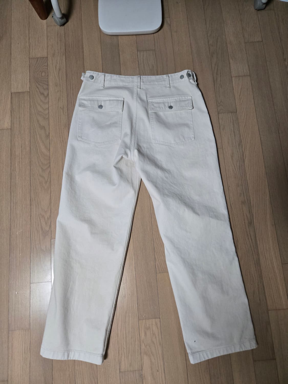 무신사 스탠다드 퍼티그 와이드 크림진 34사이즈 상품이미지3