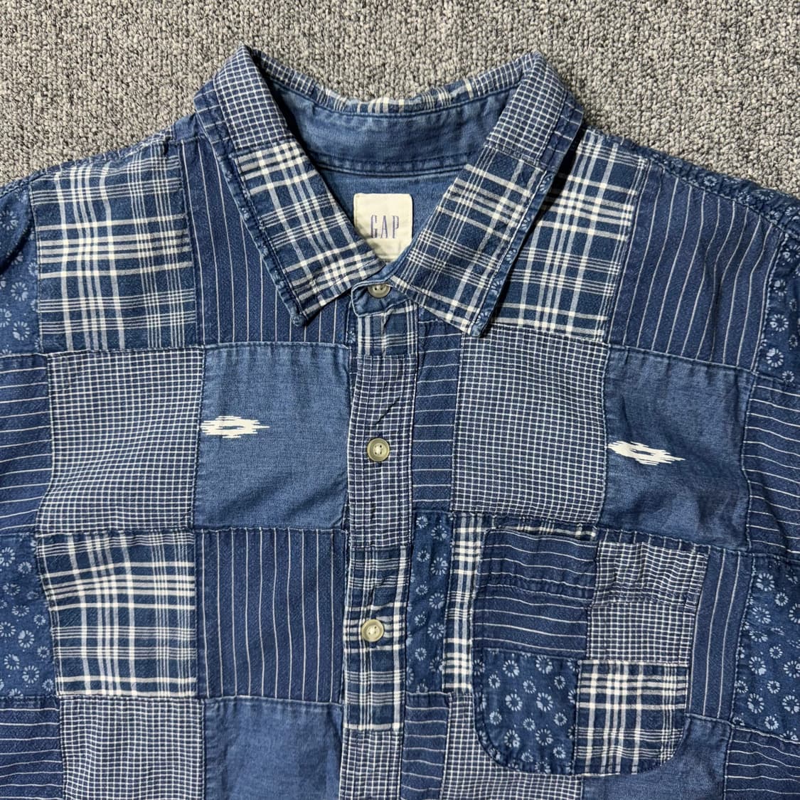 올드 갭 패치워크 셔츠 인디고 ( XL/OLD-7623 ) 상품이미지2