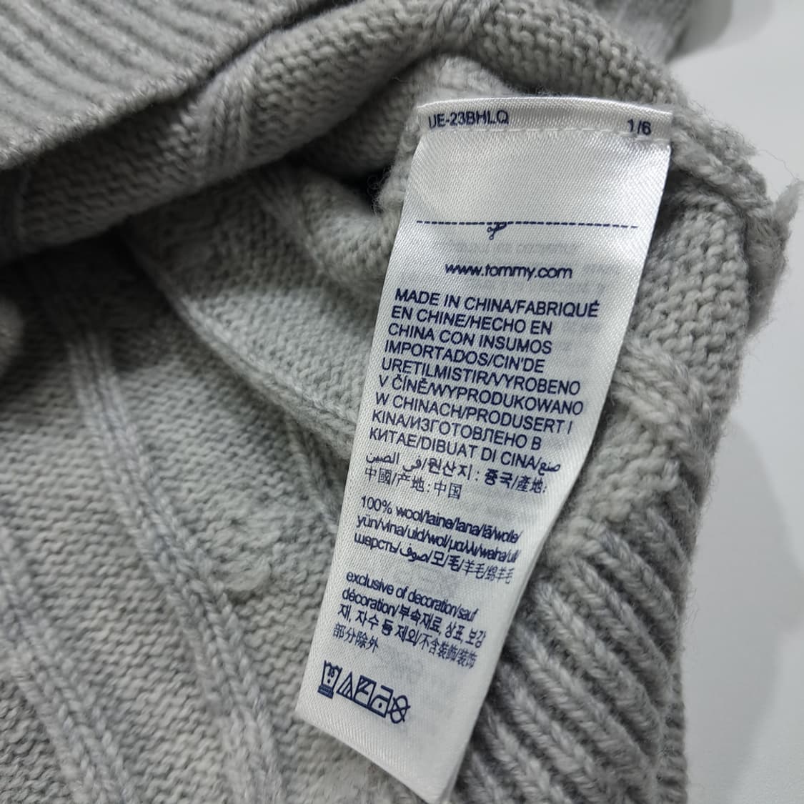 CL270 S 타미힐피거 램스울 케이블 하프집업 그레이 니트 상품이미지6