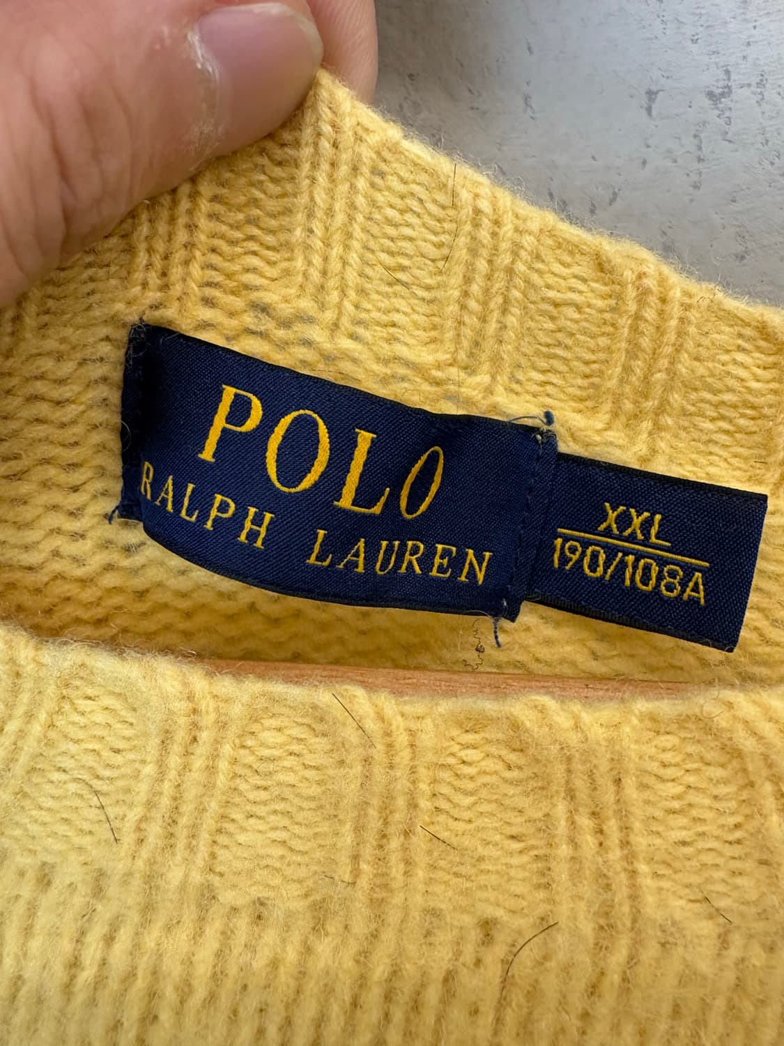 폴로랄프로렌 빈티지 암패치 옐로우 울 니트 상품이미지5