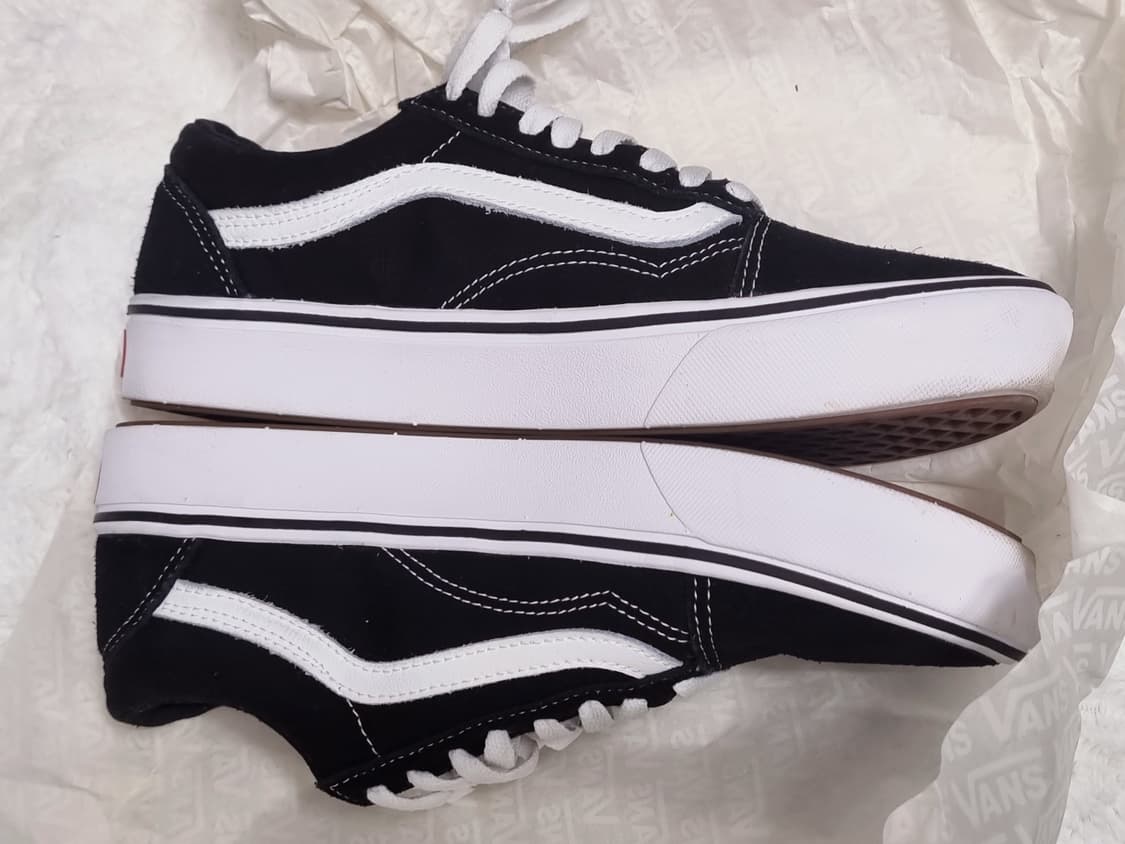 250 반스 컴피쿠시 올드스쿨 블랙 트루 화이트 스니커즈 상품이미지8