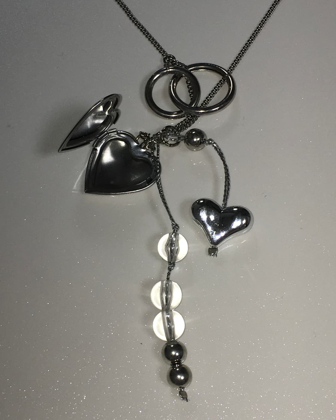 open heart long necklace 상품이미지2