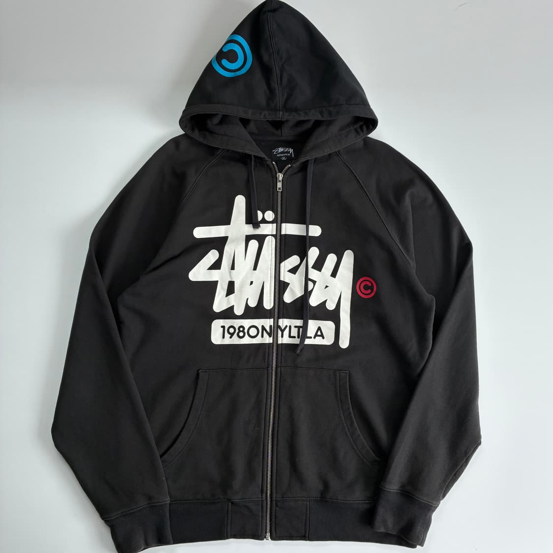 Stussy 스투시 00‘s 아카이브 스펠 후드집업 상품이미지1
