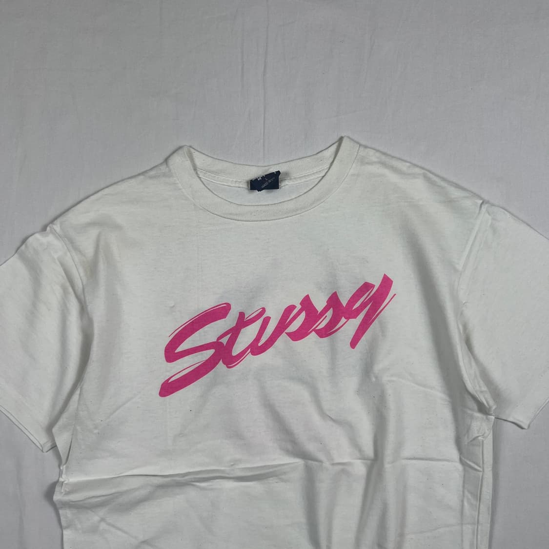 90‘s 스투시 stussy 핑크 로고 프린트 반팔티 상품이미지2