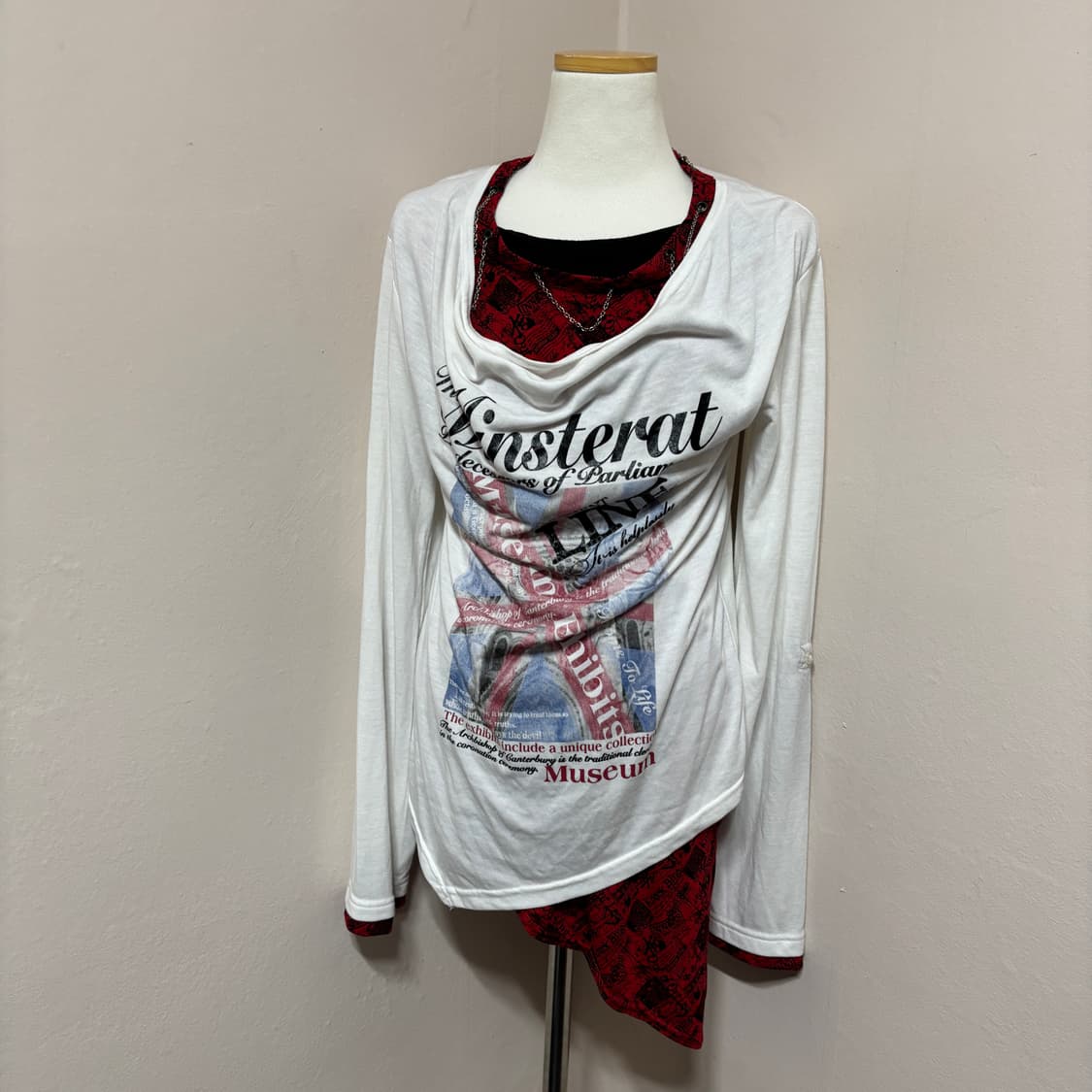 Beaumere 보메르 펑크 록 레이어드 체인 롱슬리브 티셔츠 상품이미지2