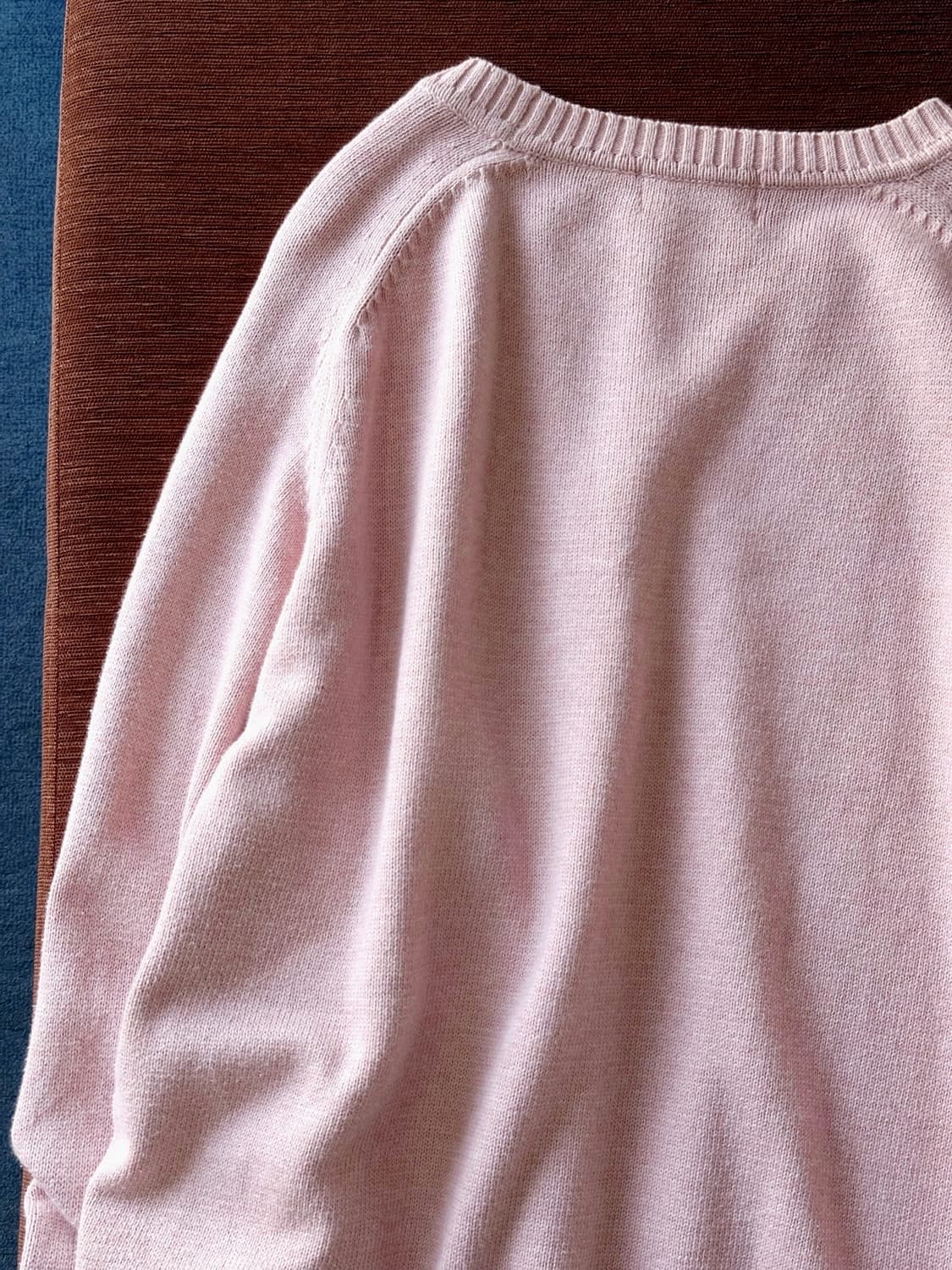 Cotton design stitch crew neck knit P/O 상품이미지5