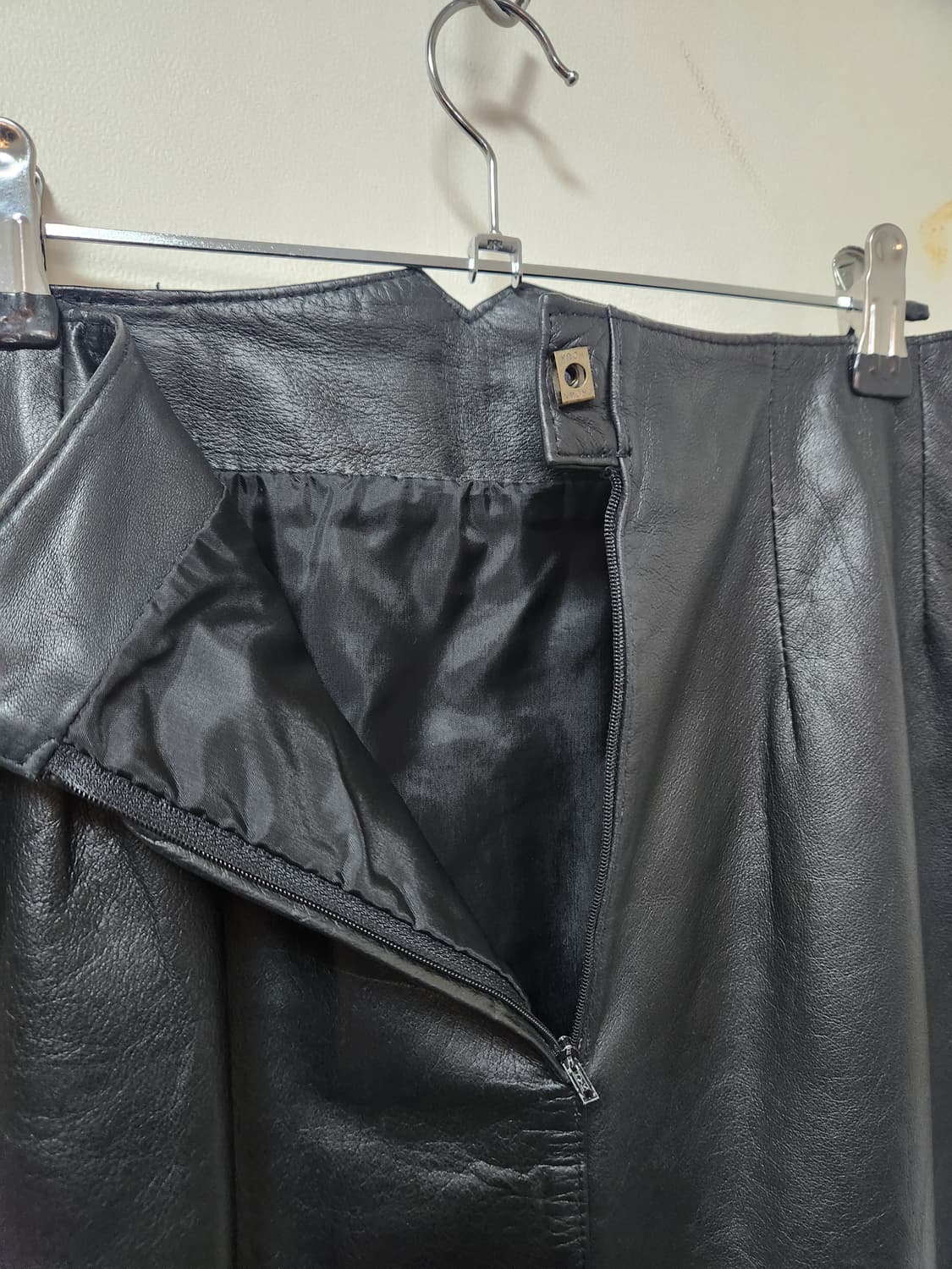 소가죽 100% 블랙미니 스커트 상품이미지4