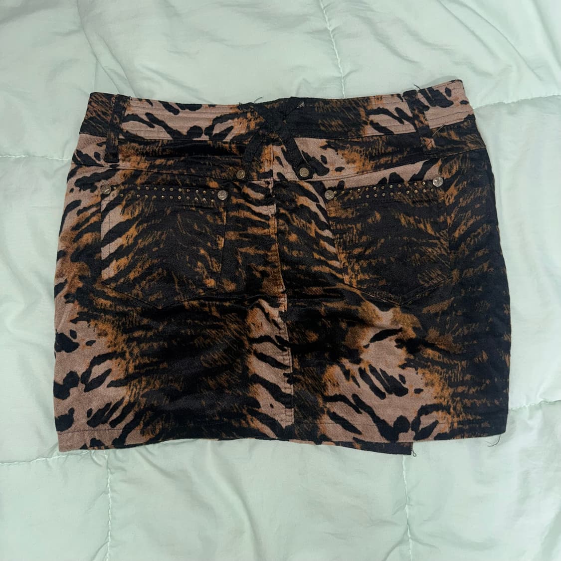 갸루 호피 지퍼라인 미니스커트  상품이미지2