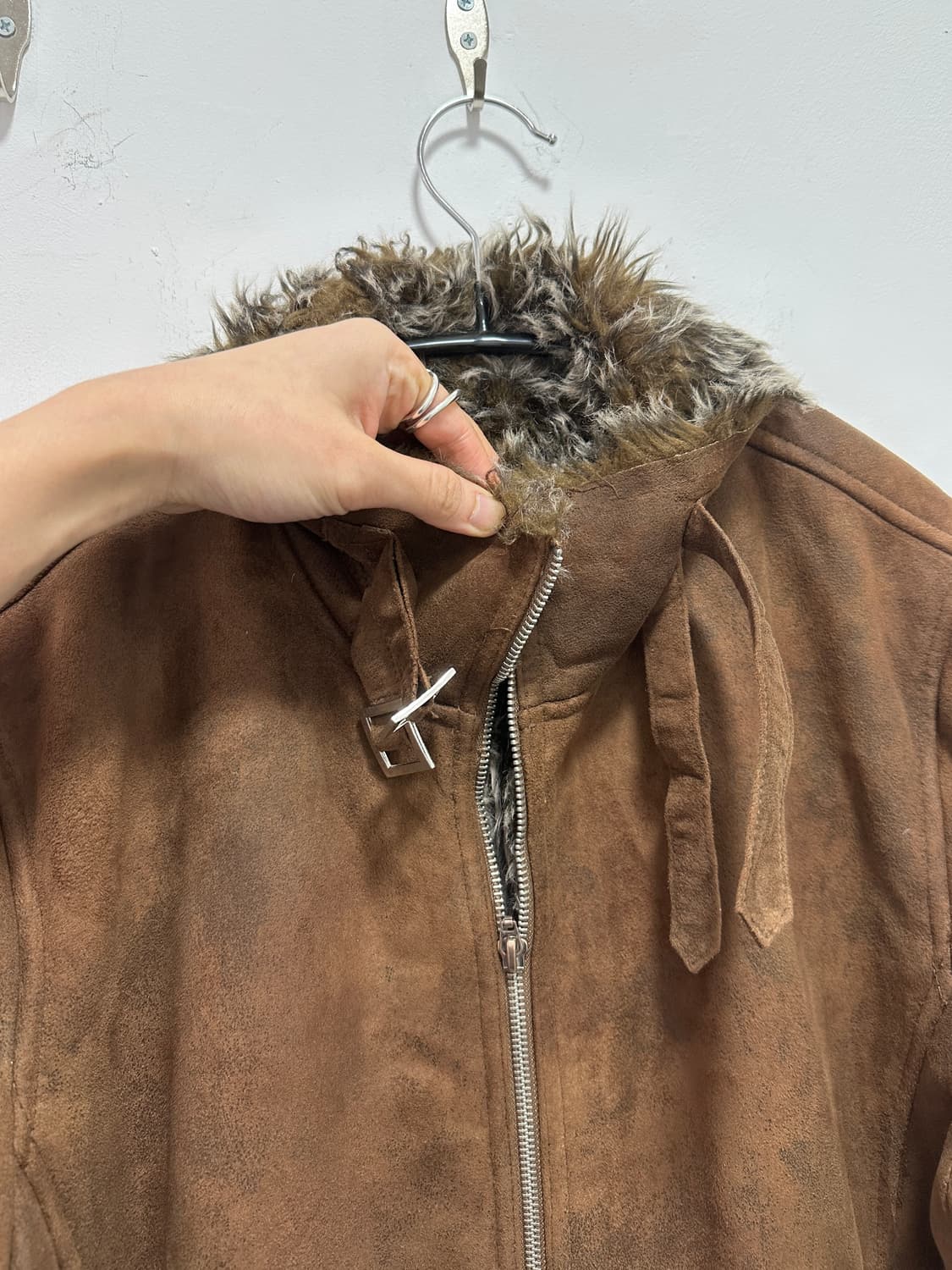 EVOLUTION brown fur trimming jacket  상품이미지5