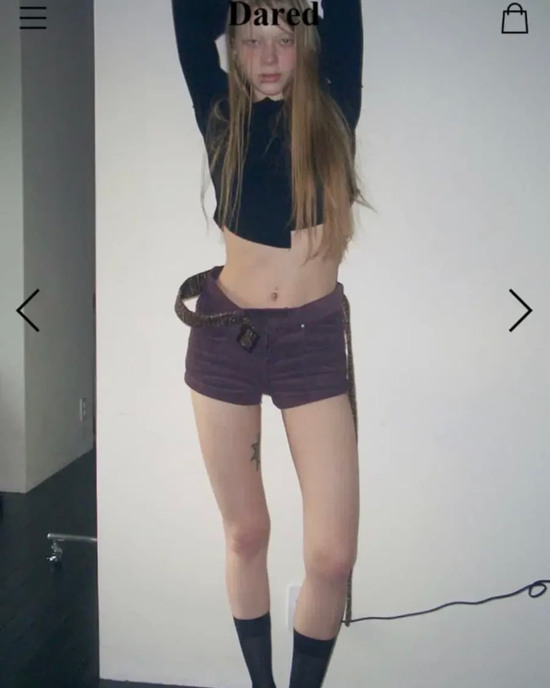 데어드 코듀로이 마이크로 쇼츠 퍼플 상품이미지2