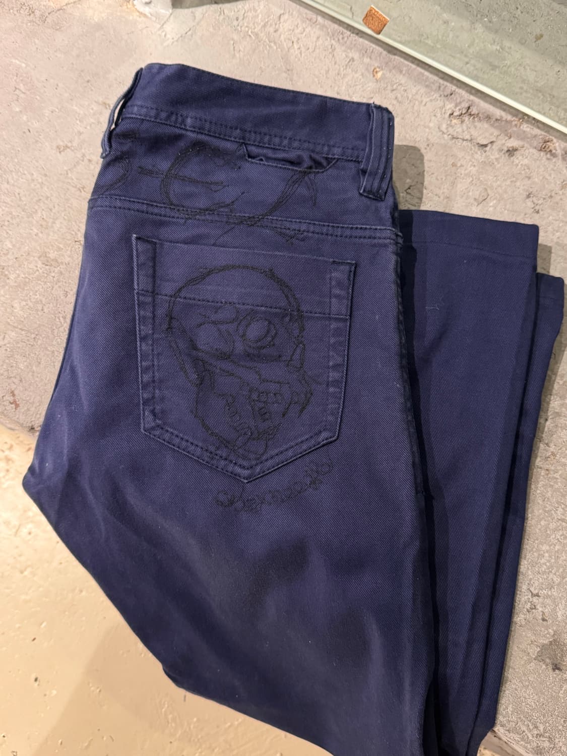 Diesel 디젤 스컬 자수 진 상품이미지1