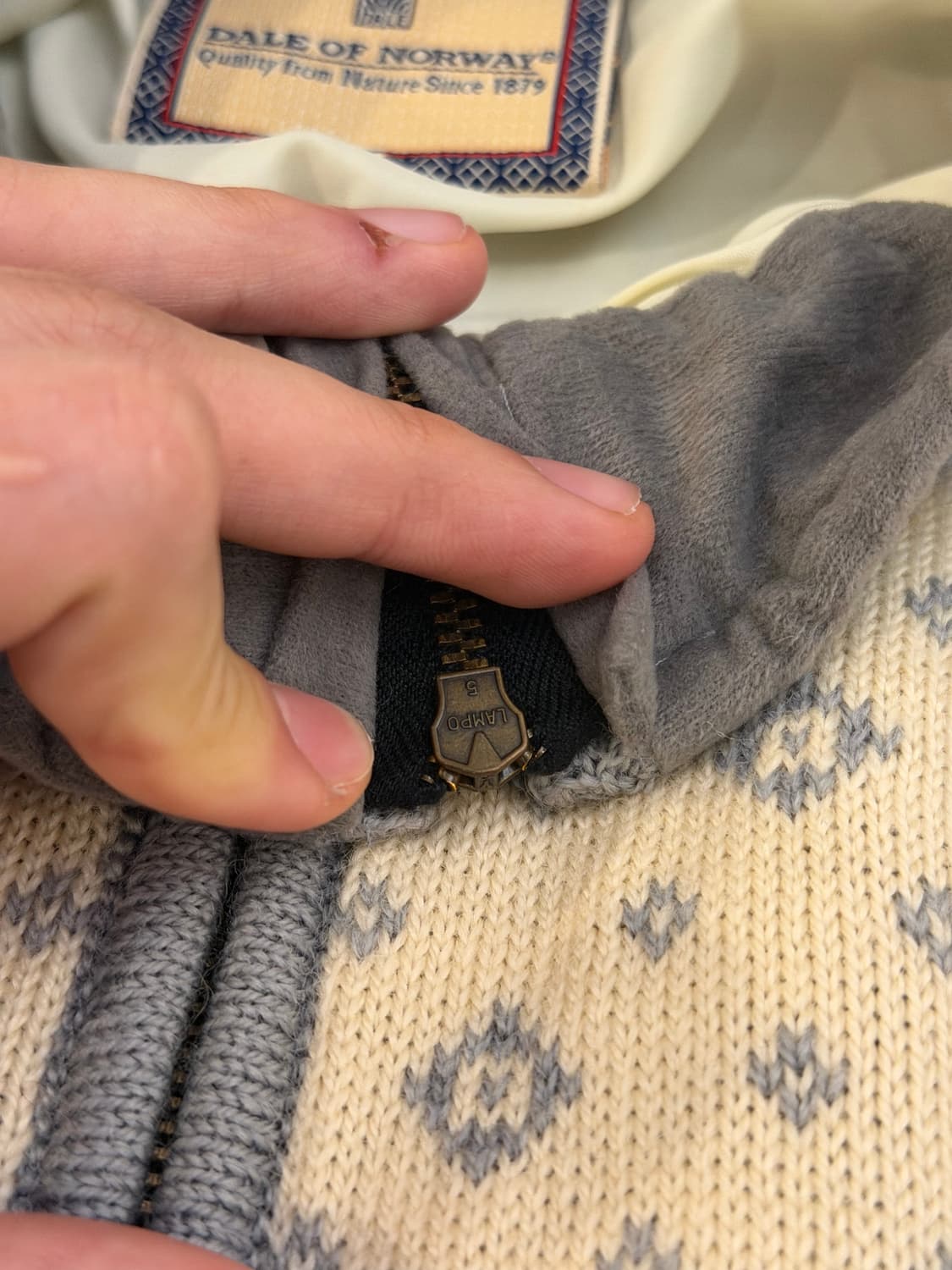 데일 오브 노르웨이 빈티지 노르딕 니트 집업 가디건 아이보리 상품이미지5