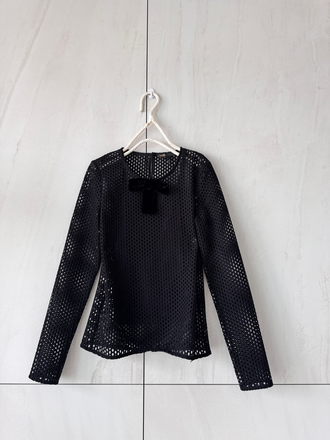 새상품 maje 블랙 리본 망사 블라우스 1사이즈a(55사이즈) 상품이미지10
