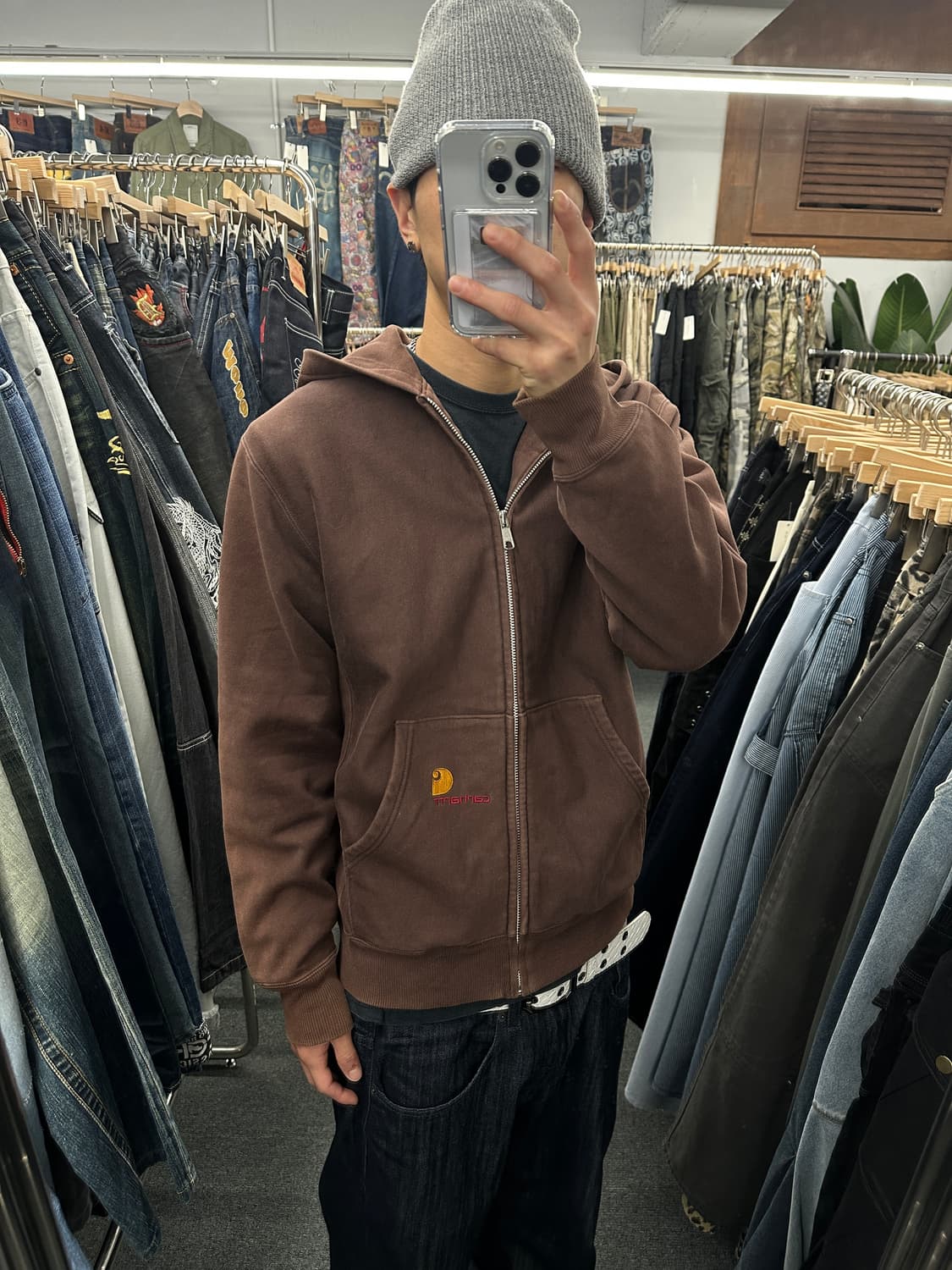 90s 칼하트 OG 브라운 후드집업 상품이미지1