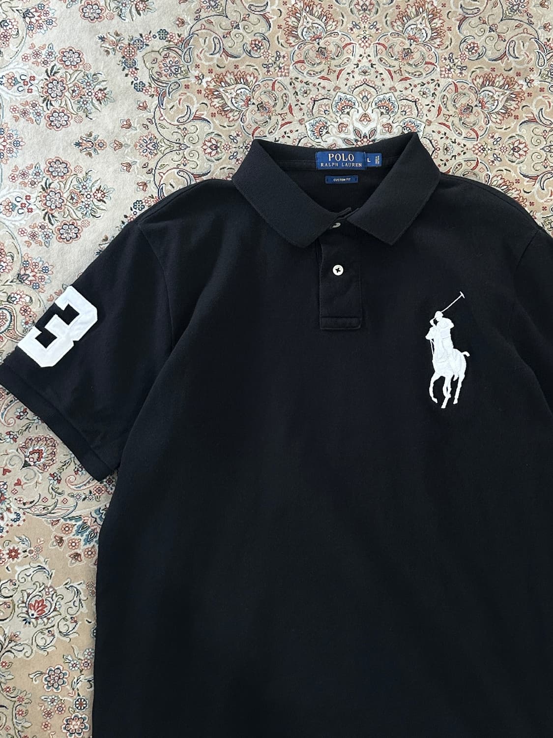 폴로 랄프로렌 블랙/화이트 빅포니 카라티 상품이미지4