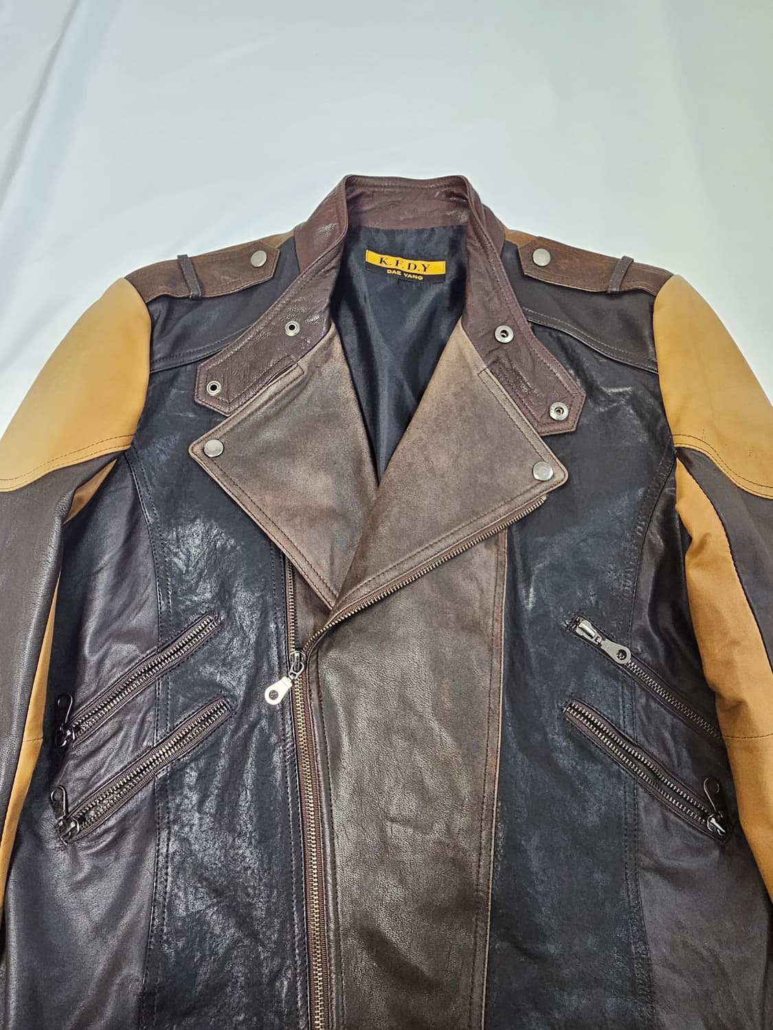 KEDY 리얼레더 램스킨 양가죽 레더자켓 가죽자켓 바이커 빈티지 100 상품이미지3