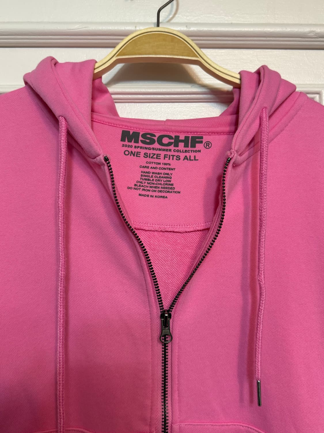 미스치프 핑크 후드 집업 상품이미지3