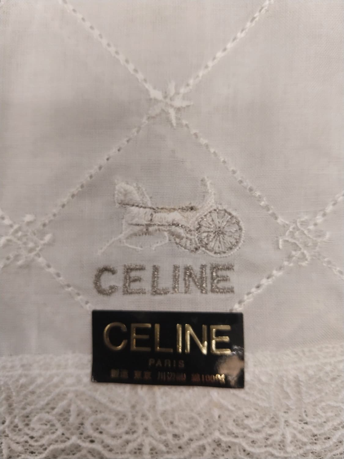 셀린느마차자수레이스손수건(새상품) 상품이미지2