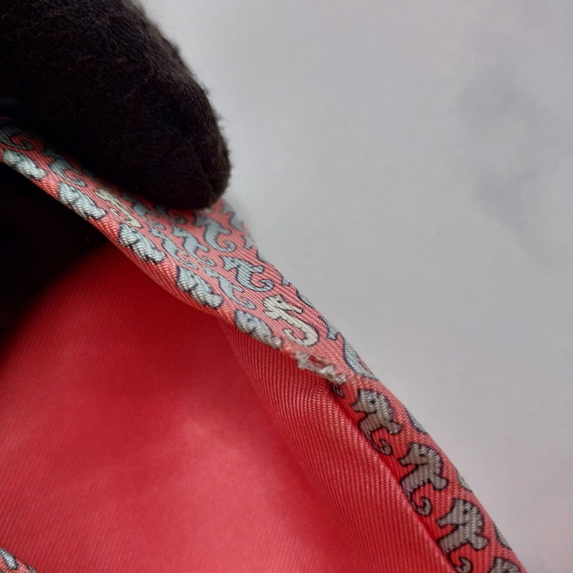 에르메스 실크 핑크 해마 모티브 넥타이 8.9cm B등급 K2497 상품이미지6