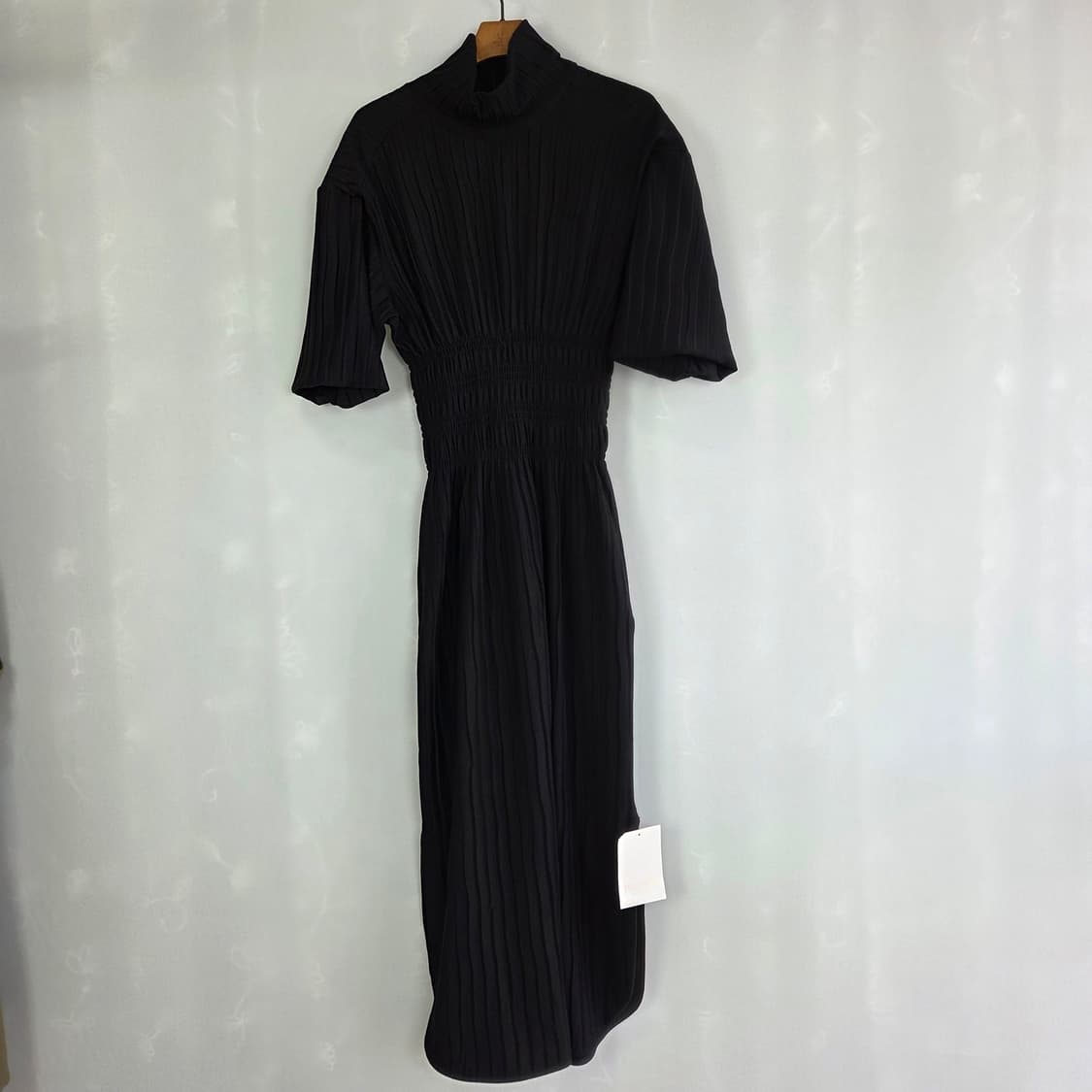 줄로그 택상품 프리사이즈 터틀 블랙 반팔 셔링 롱 원피스 상품이미지1