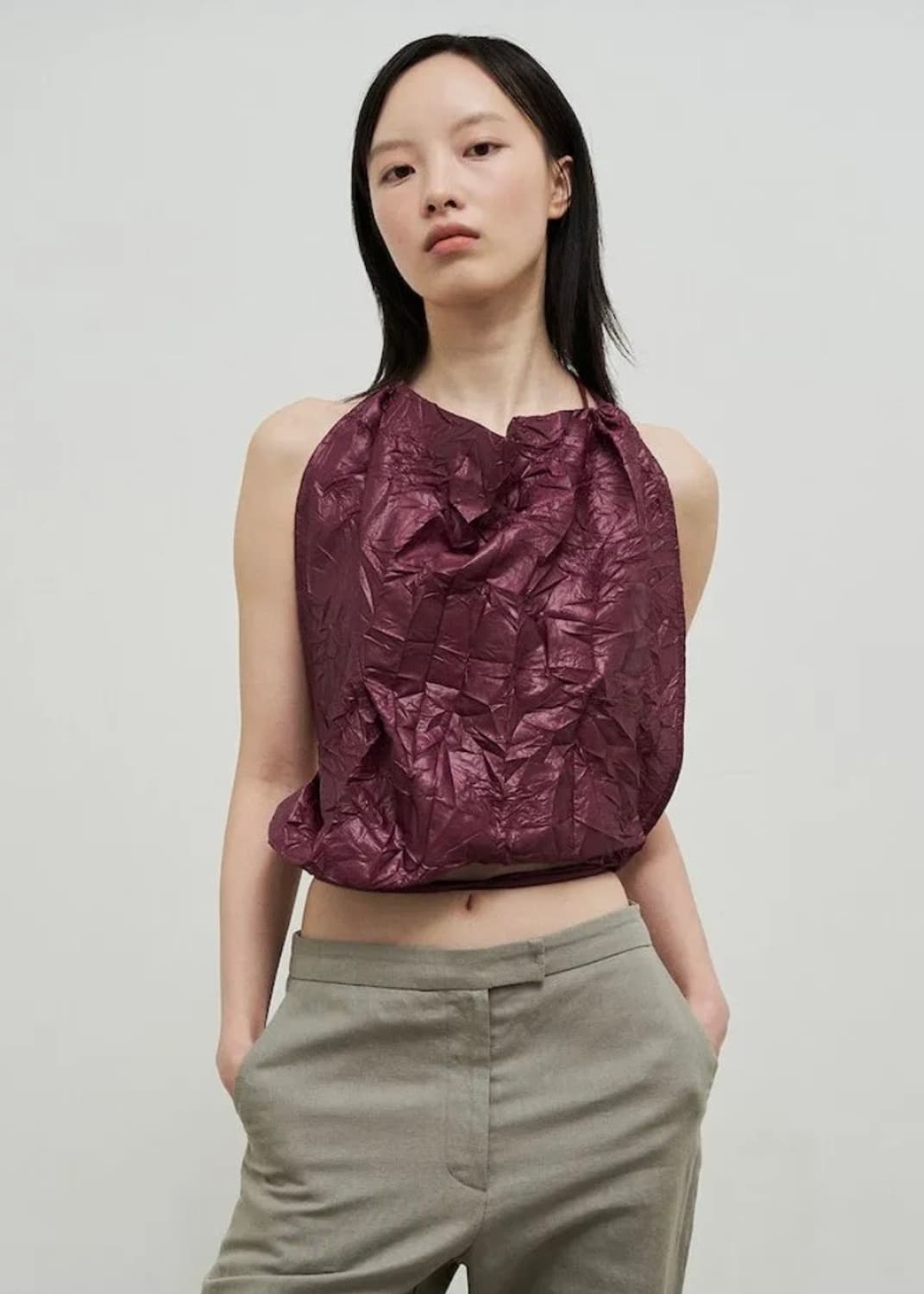 Gelato Wrinkle Halter Blouse Red 상품이미지1