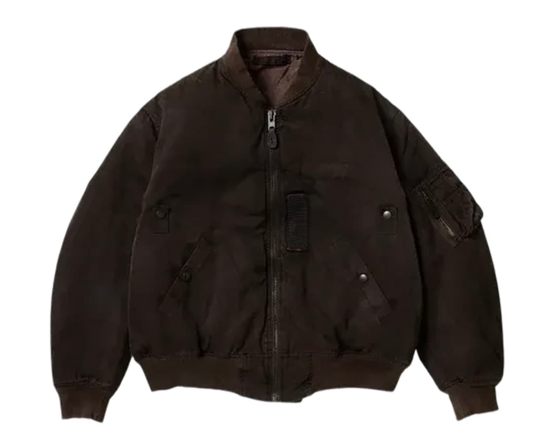 [3] 아프레쎄 26ss 빈티지 실크 b-15c 플라이트 자켓 브라운 상품이미지1