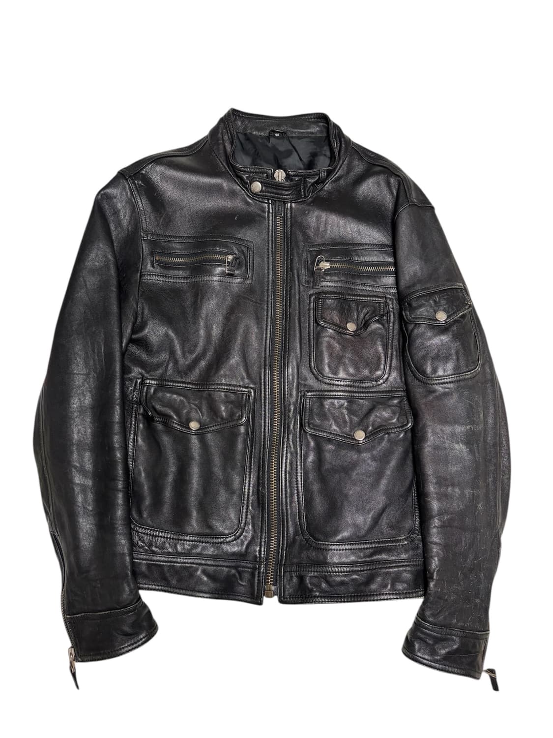 양가죽 리얼레더 포켓 블루종 가죽자켓 48사이즈 M 상품이미지1