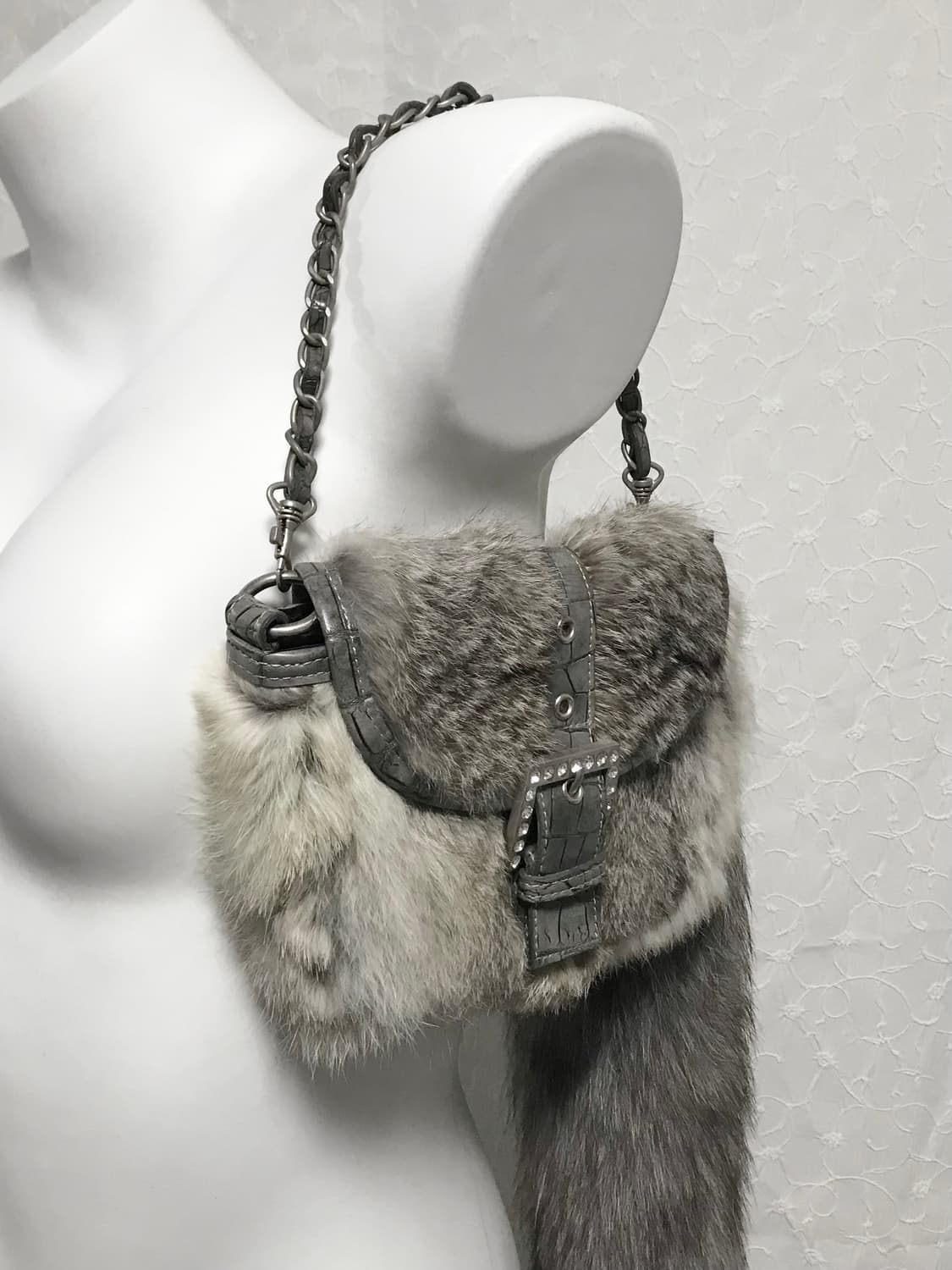 빈티지 갸루 페어리 래빗퍼 체인 숄더백 가방 상품이미지2