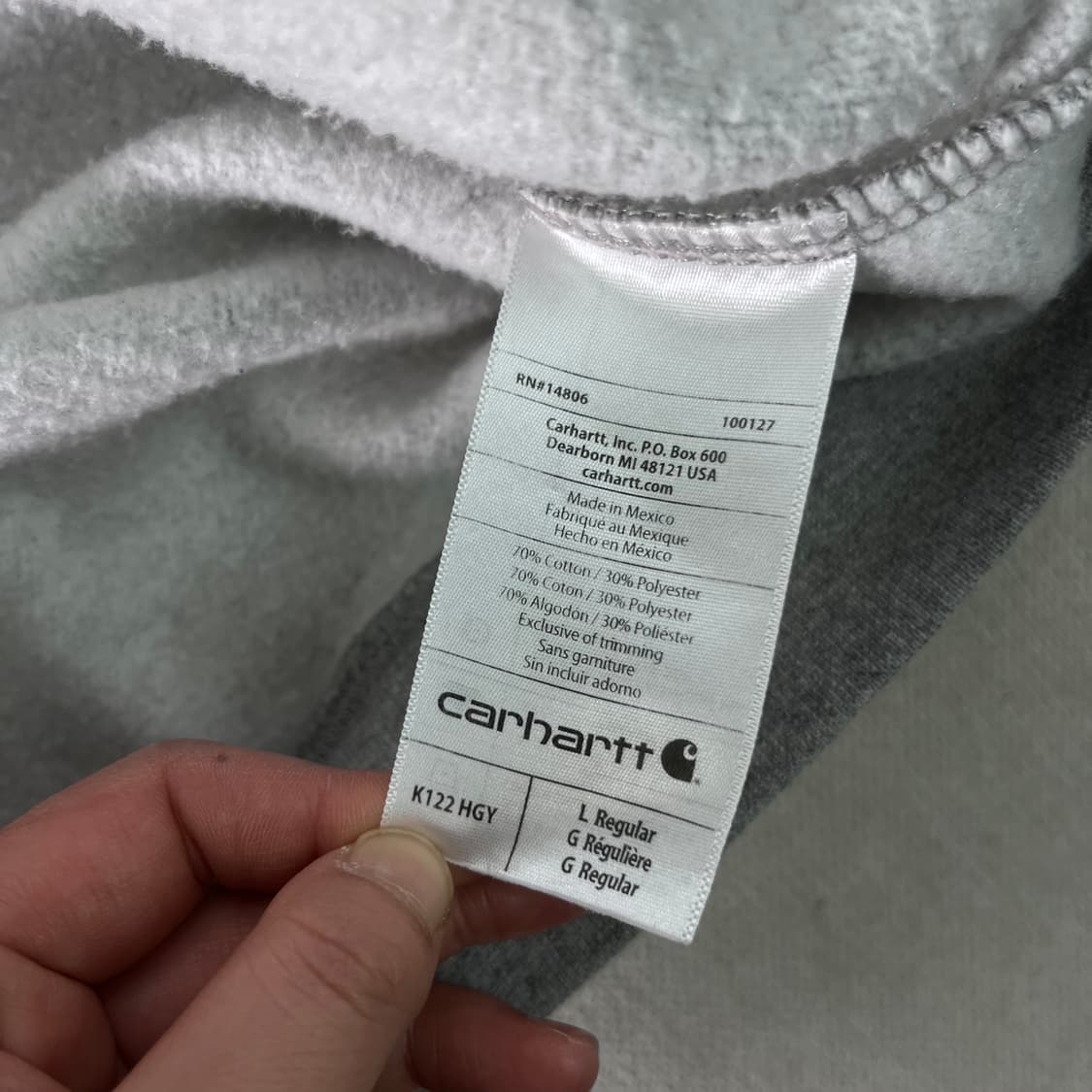 105 칼하트 그레이 후드집업 상품이미지5