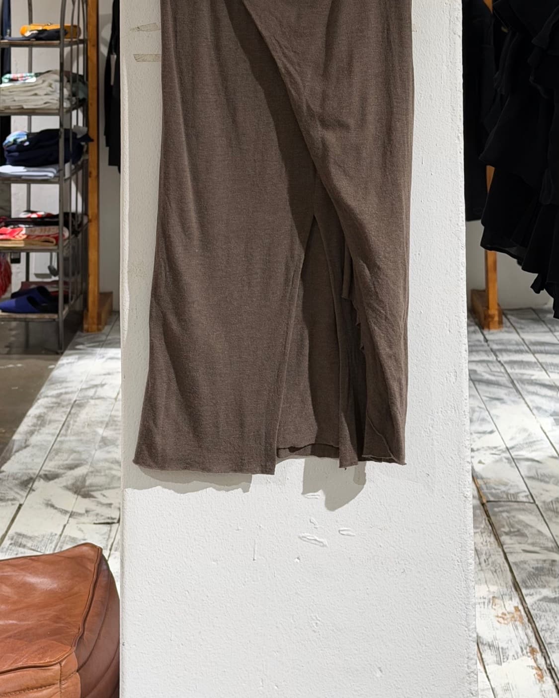 릭오웬스 브라운 15ss 니트 컷아웃 펜슬스커트 상품이미지3