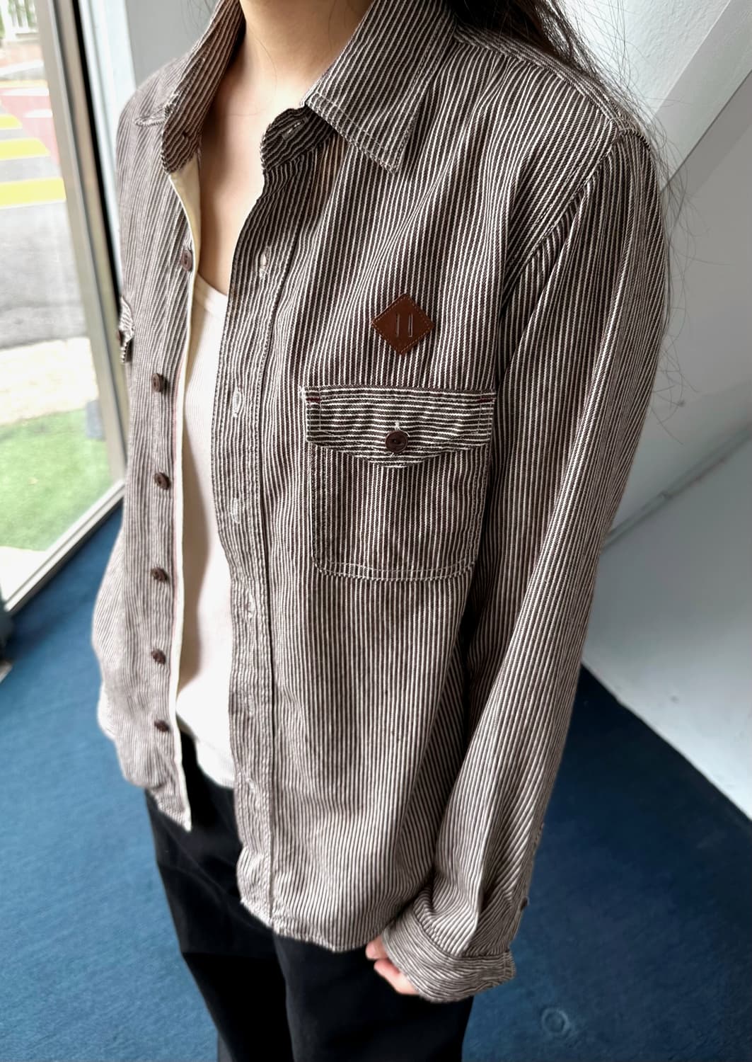 Cotton work design L/S shirt 상품이미지8