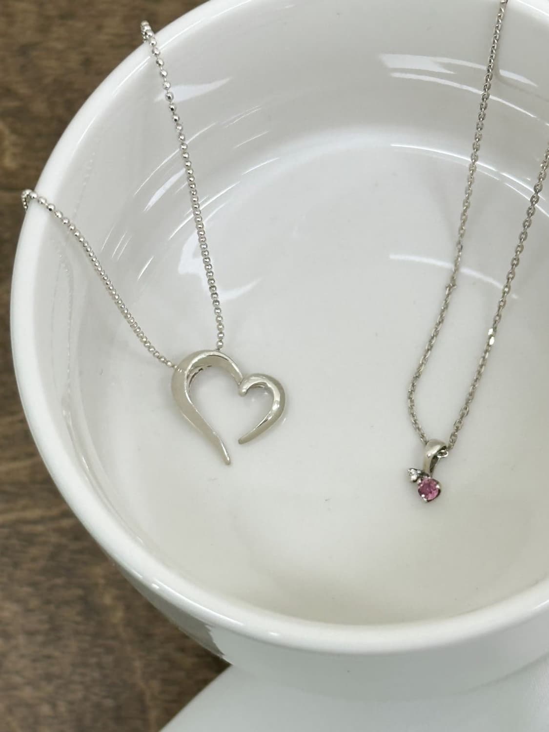 courreges / 꾸레쥬 실버925 하트 펜던트 목걸이 2종 세트 상품이미지6