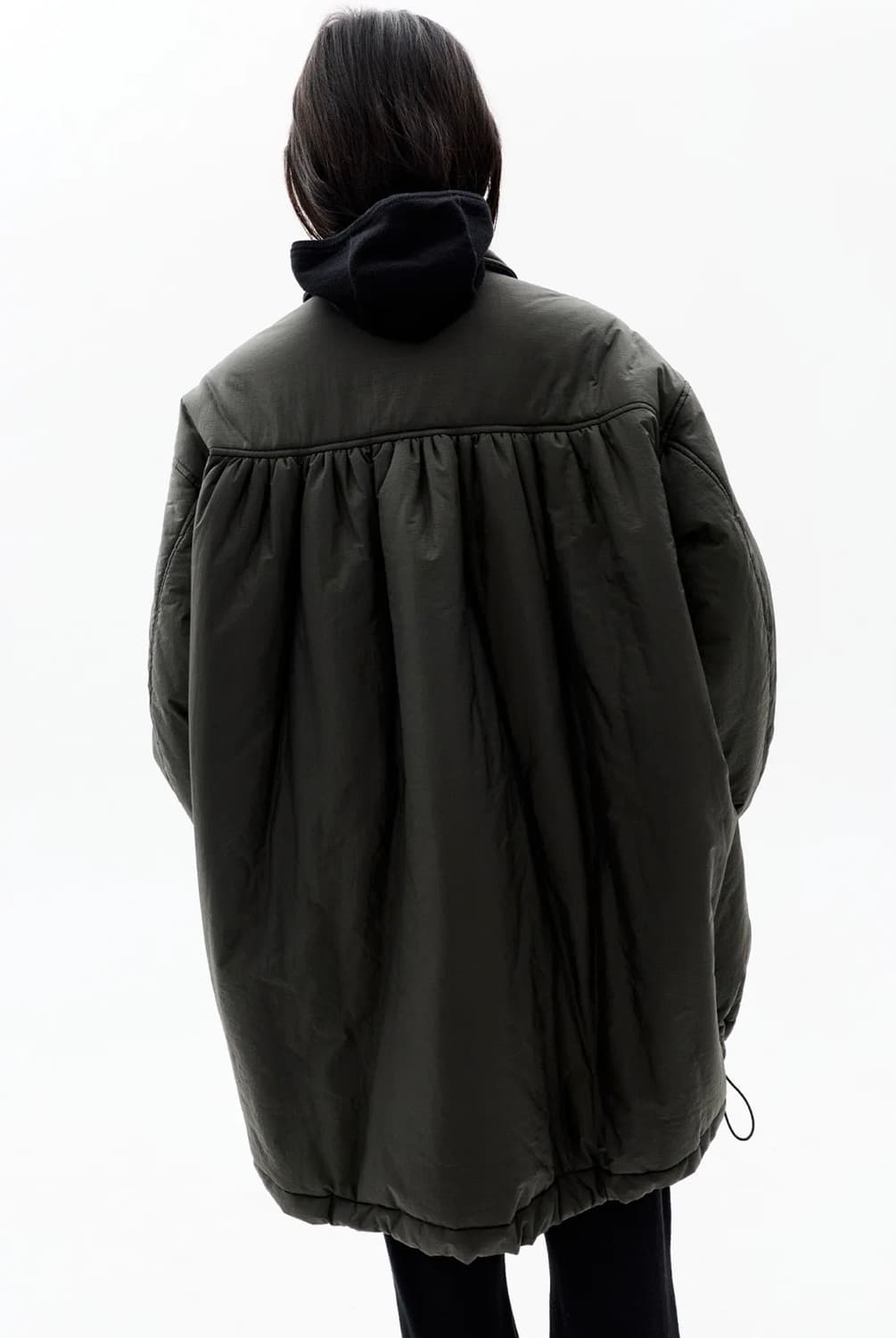 코스모스 셔링 패딩 자켓 딥카키 상품이미지3