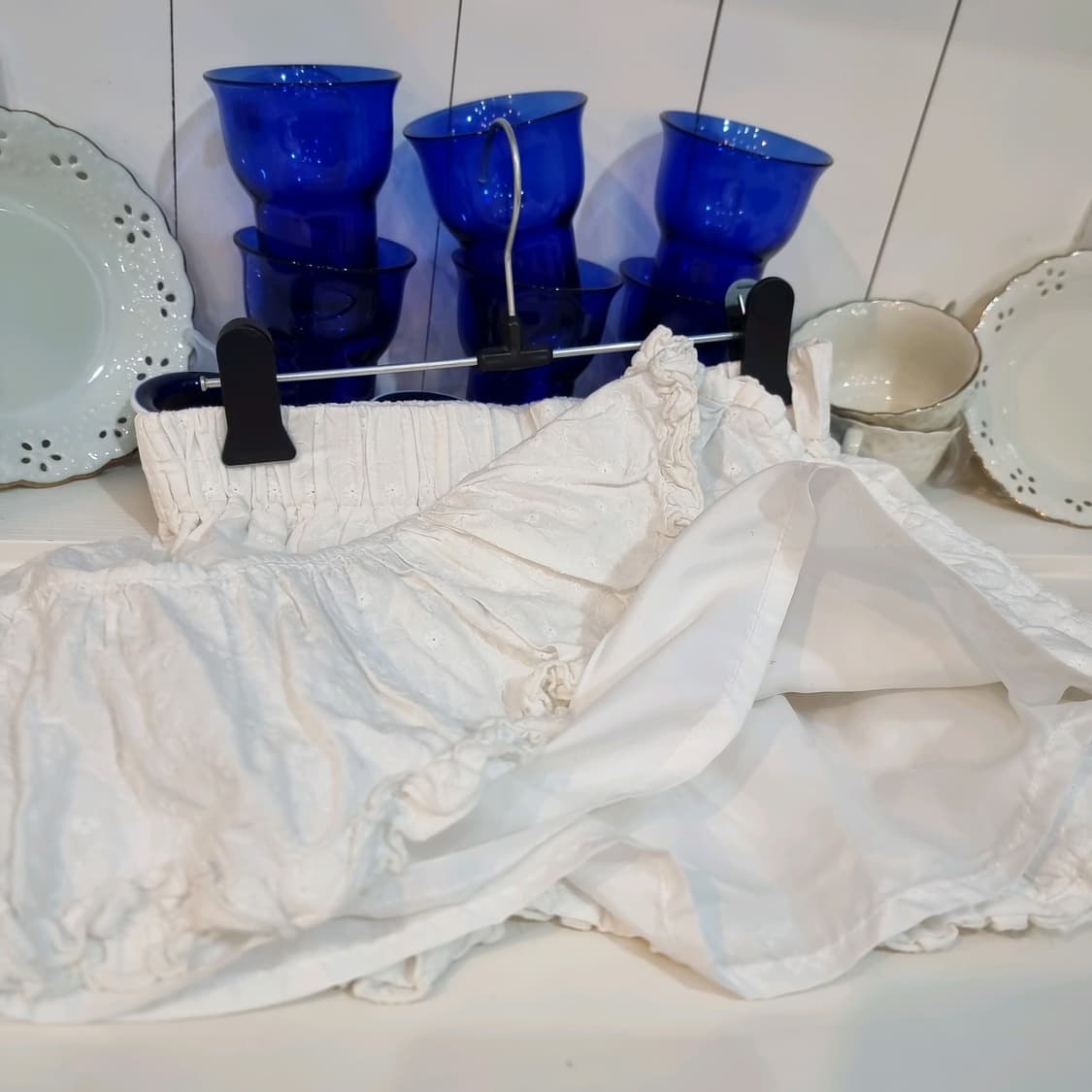 화이트 펀칭 레이스 미니 스커트 상품이미지4