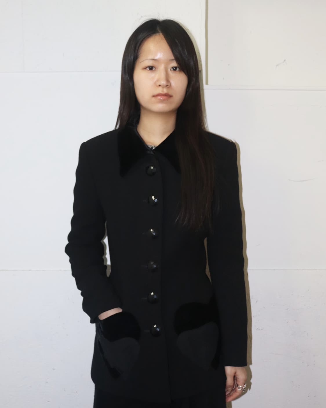 발렌티노 Miss v 80s 하트 포켓 디테일 벨벳 카라 자켓 상품이미지1