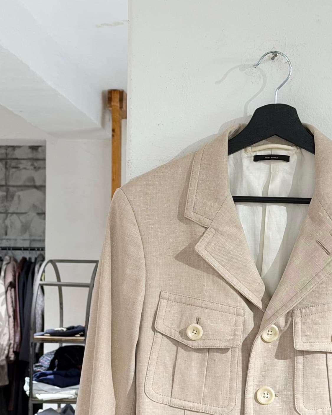톰포드 베이지 린넨 울 포켓 블레이저 상품이미지2