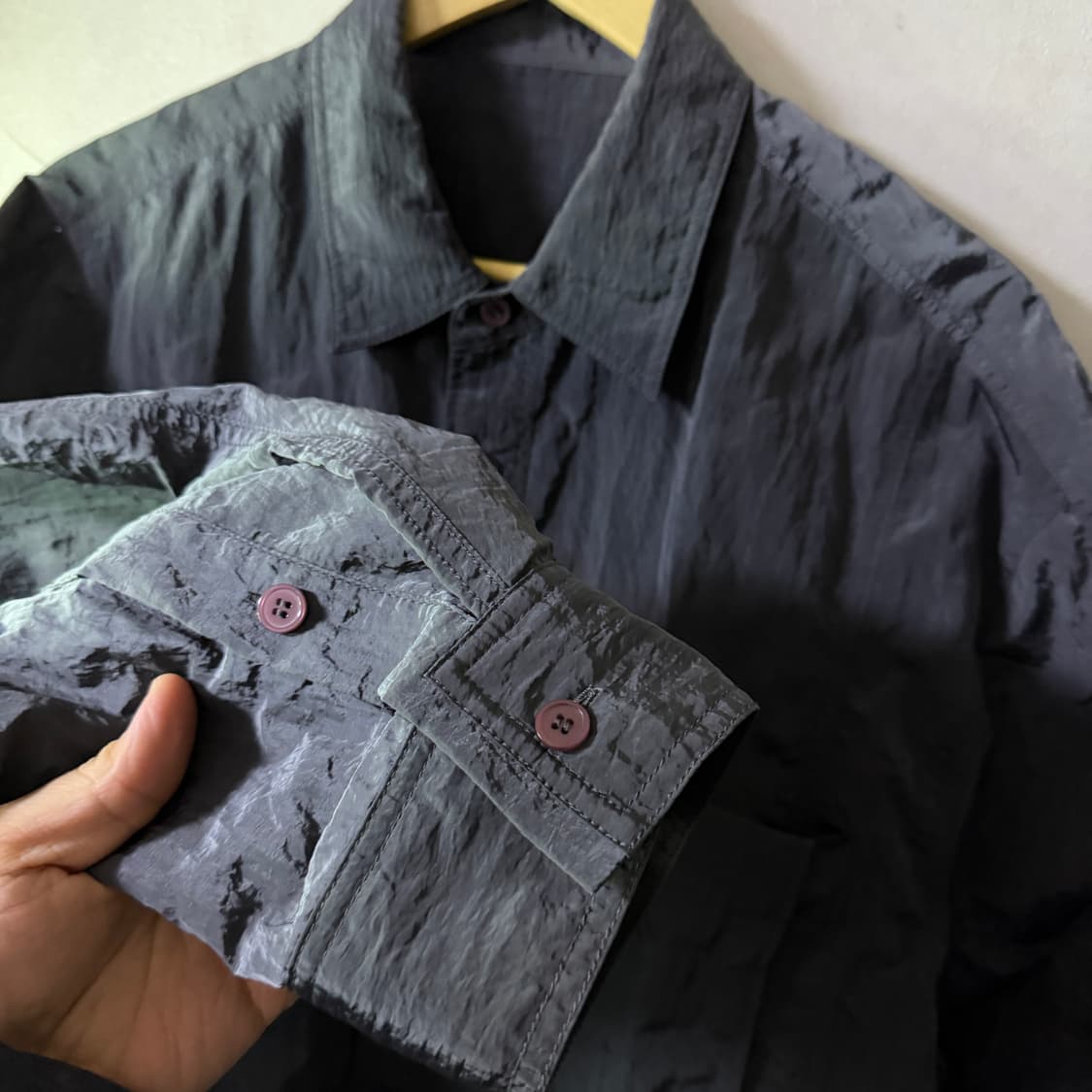 솔리드옴므 우영미 오버핏 나일론 셔츠 자켓 50 (프리) 상품이미지3