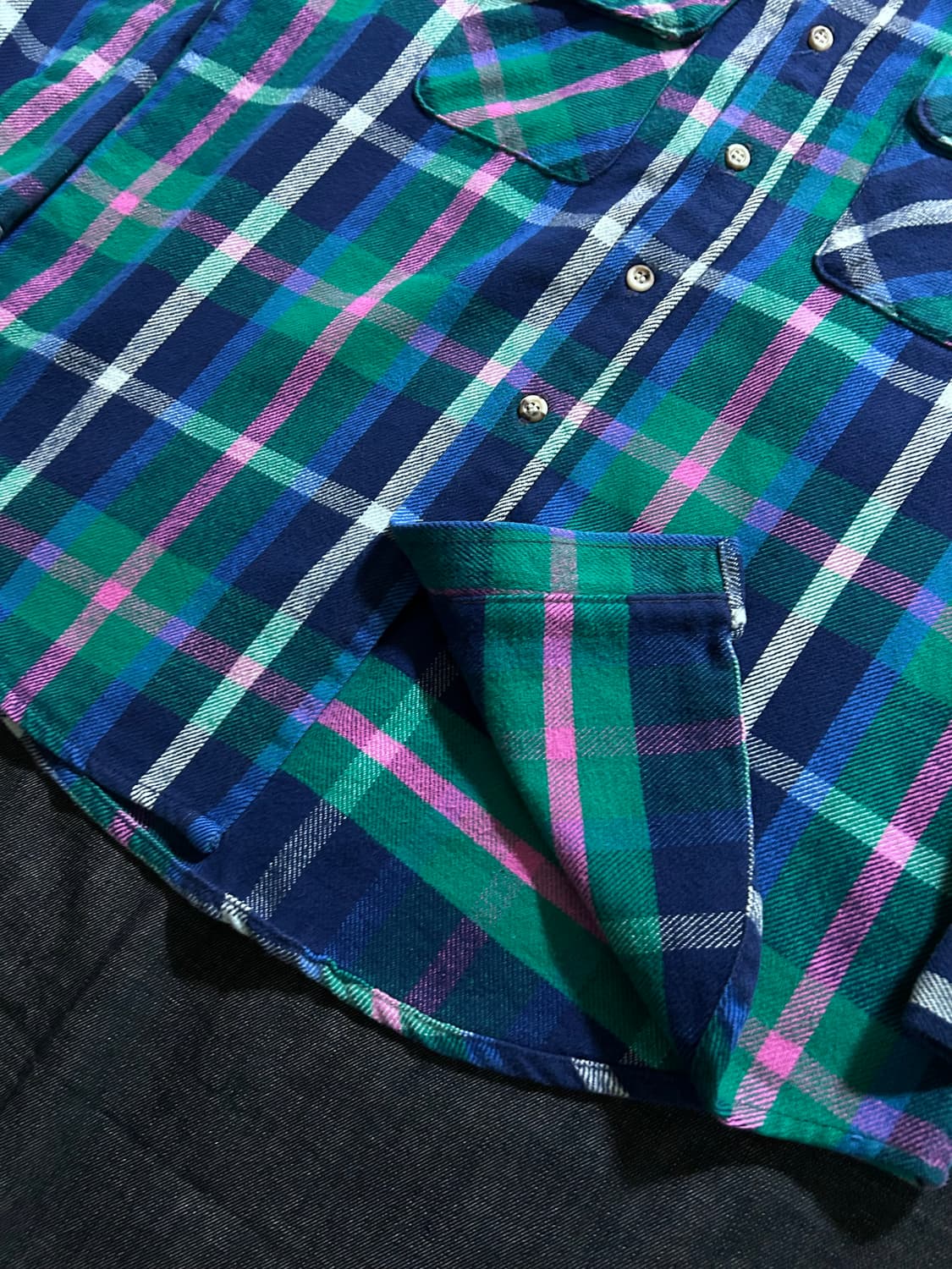 7~80s Five Brother 플란넬 체크 셔츠 Made in USA 상품이미지6