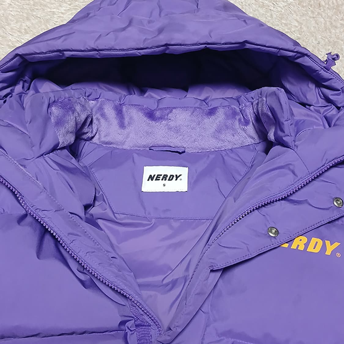 NDY 널디 다운 퍼플 롱패딩 S 상품이미지5