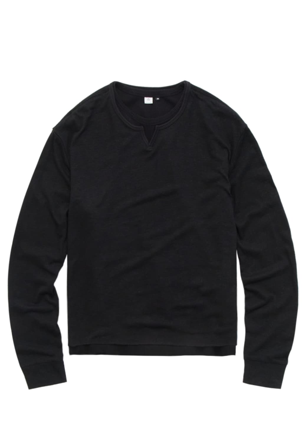 폴리테루 루트 넥 크롭 롱 슬리브 블랙[4] 상품이미지1