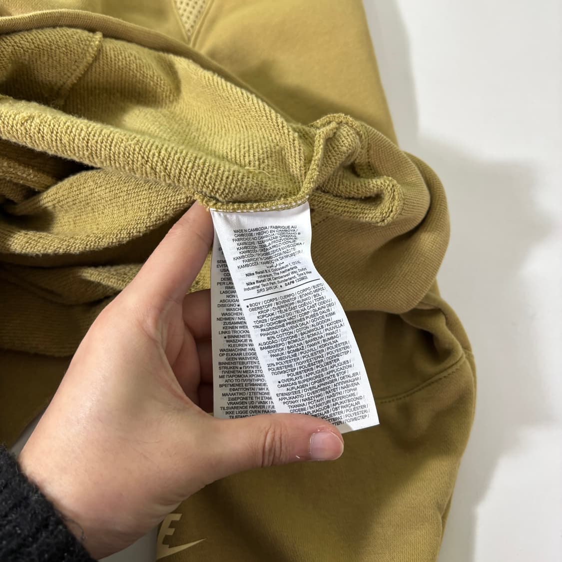 S 95 나이키 베이지 AIR로고 후드티 상품이미지5