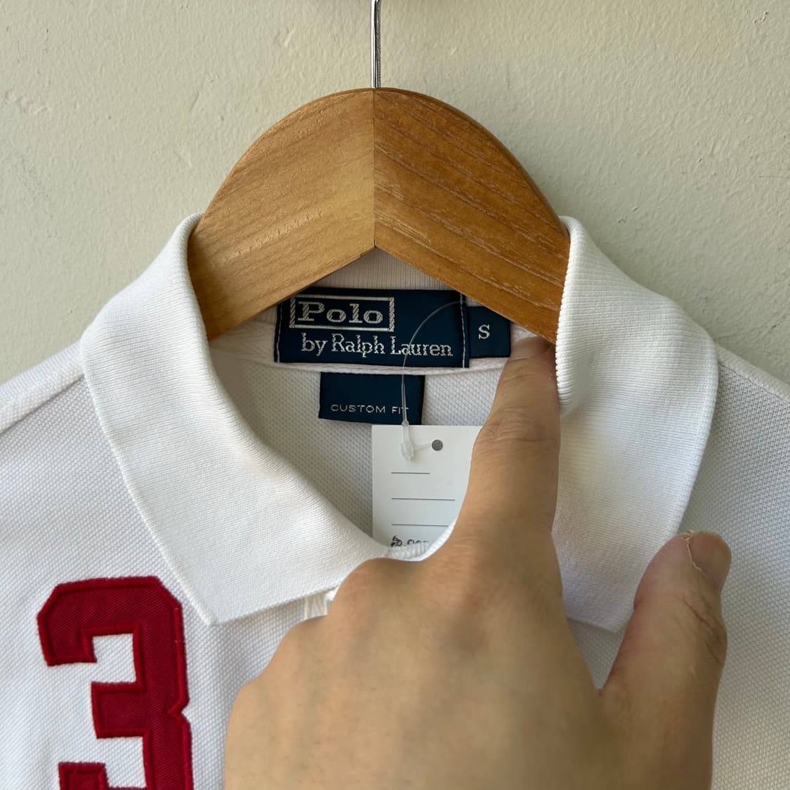 폴로 랄프로렌 화이트 빅포니 반팔 럭비티 카라티 상품이미지3